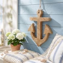 Artikel Hængende Anker Mango Træ Nautical Hanger Natural H24,5cm