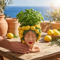 Artikel Kvinde buste plantepotte citron dekoration Middelhavet H21.5cm