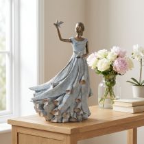 Artikel Figur Kvinde Fugl Kunstnerisk designet dekorativ skulptur til tidløst design 41 cm