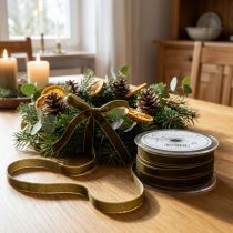 Artikel Dekorativt fløjlsbånd, smalt, 10 mm bredt, 20 m langt, på rulle