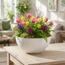Artikel Blomsterpotte plast rund skål hvid Ø25cm H12cm