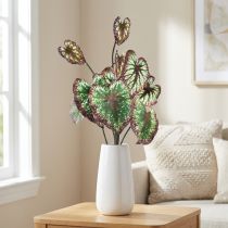 Artikel Begonia Kunstige Planter Blad Begonia Grøn Lilla 62cm