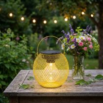 Artikel Solcellelanterne til have og terrasse i moderne design af metal, 12 cm