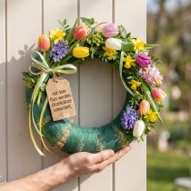 Artikel Romersk indpakningstape, non-woven, 6 cm bred, grøn, til blomsterdekorationer, 75 m