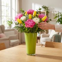 Artikel Vase Grøn Blomstervase Dekorativ Vase Fizzy Oliven Ø16,5cm H27cm