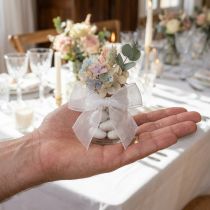 Artikel Organza bånd gavebånd hvid bånd kant 40mm 50m