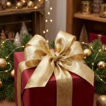 Artikel Gavebånd guld med trådkant 40mm 25m