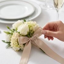 Artikel Dekorativt taftbånd, beige, forskellige bredder, 50 m