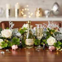 Artikel Champagneflaske og champagneglas vedhængssæt, juletræspynt, 14 cm, 2 stk.