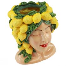 Artikel Kvinde buste plantepotte citron dekoration Middelhavet H21.5cm