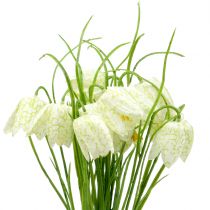 Artikel Skakbræt blomster Fritillaria kunstig hvid, grøn 40cm 12stk