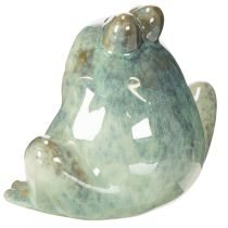 Artikel Dekorativ keramisk frøfigur, detaljeret design, charmerende gaveidé, 13 cm