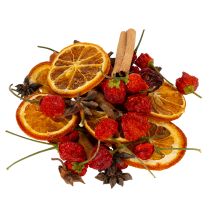 Artikel Dekorationssæt med tørrede appelsinskiver med kanel og stjerner til festlig borddekoration 70 g