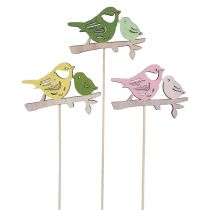 Artikel Forårsdekoration Blomsterstik Træ Fugledekoration 7×10cm 12 stk