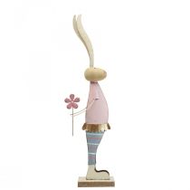 Forårsdekoration kaniner lavet af metal par kaniner H39cm
