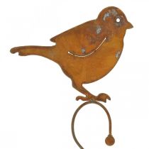 Dekorativ fugl af metal, madophæng, havedekoration rustfrit stål L38cm