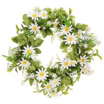 Artikel Daisy Krans Hvid Grøn Kunstig Ø28cm H9cm