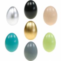 Gåsæg blæst æg påske dekoration forskellige farver 12stk