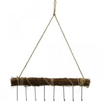 Garderobe vægdekoration knagerækker træbundt 52cm