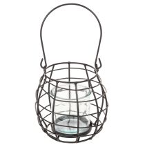 Artikel Havelanterne, sort metal med vindlys, Ø14 cm H12,5 cm