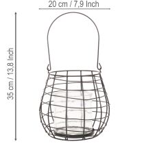 Artikel Havelanterne med glaslysestage, sort, Ø20 cm, H18,5 cm