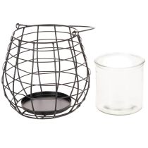 Artikel Havelanterne med glaslysestage, sort, Ø20 cm, H18,5 cm