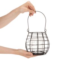Artikel Havelanterne med hank, sort, glaslysestage, Ø17 cm, H15 cm