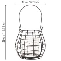 Artikel Havelanterne med hank, sort, glaslysestage, Ø17 cm, H15 cm