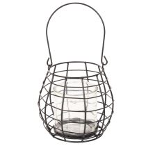 Artikel Havelanterne med hank, sort, glaslysestage, Ø17 cm, H15 cm