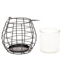 Artikel Havelanterne med hank, sort, glaslysestage, Ø17 cm, H15 cm