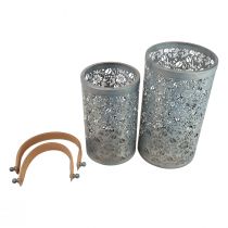 Artikel Havelanterne Metal Lanternehåndtag Grå H30,5/25 cm Sæt med 2