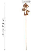 Artikel Havepæl, forvitret stål, dekorativ pæl til fluesvamp, 10 cm, 6 stk.