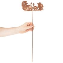 Artikel Havepæl med pindsvinmotiv, rustdekoration til sommer og efterår, 53 cm
