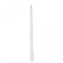 Snoede lys spirallys creme Ø2,2cm H30cm 2stk