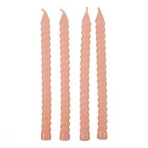 Artikel Snoede stearinlys spirallys lys pink Ø1,4cm H18cm 4 stk.