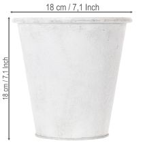 Artikel Prydplantekasse, metalplantepotte, hvid, Ø18,5 cm, H18 cm