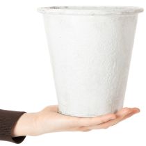 Artikel Prydplantekasse, metalplantepotte, hvid, Ø18,5 cm, H18 cm