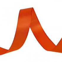 Gave- og dekorationsbånd Orange silkebånd 25mm 50m