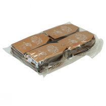 Artikel Gavemærker papir brune blomster 8×5cm 24 stk