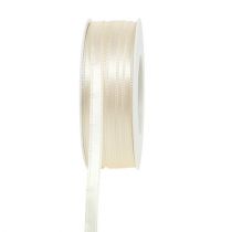 Artikel Gavebånd cremefarvet dekorativt taftbånd 6mm x 50m