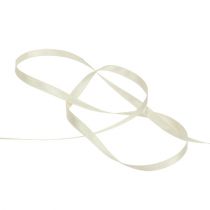 Artikel Gavebånd cremefarvet dekorativt taftbånd 6mm x 50m