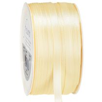 Artikel Gavebånd cremefarvet dekorativt bånd satinbånd 6mm × 50m