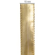 Artikel Guld gavebånd med trådkant, 15 mm bredt, 25 m langt
