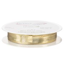 Artikel Guld gavebånd med trådkant, 15 mm bredt, 25 m langt