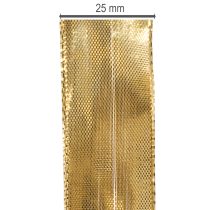 Artikel Guld gavebånd med trådkant, 25 mm bredt, 25 m langt