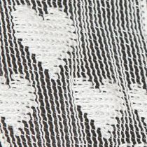 Artikel Gavebånd hjerter mesh bånd hvid glitter 40mm 10m