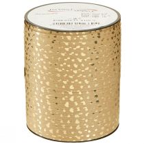 Artikel Gavebånd krøllebånd med hjerter guldbrun 10mm 100m