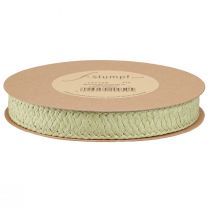 Artikel Gavebånd Papir Grønt Flettet Bånd 20mm 10m
