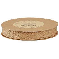 Artikel Gavebånd papir flettet naturpapir bånd 20mm 10m