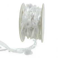 Dekorativt bånd Valentino hvidt 15mm 5m